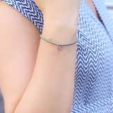 Armband aus Edelstahl, Kugel/rund, rosa Kristall