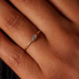 Ring, 585 Gelbgold, weißer Zirkonia, Marquise-Schliff