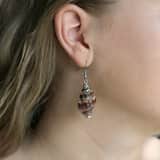 Bijoux zilverkleurige oorringhangers met schelp voor dames