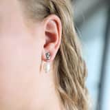 Bijoux zilverkleurige oorringhangers met parel voor dames