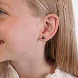 Kinderohrringe, 925 Silber, Hundepfote mit Kristall