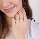 Ring, 925 Silber, gedreht, glatt, mit Zirkonia