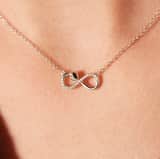 Kette & Anhänger, 925 Silber, Infinity/Herz, Zirkonia
