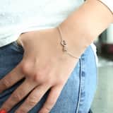 Armband, 925 Silber, Infinity/Herz, Zirkonia
