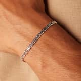 Gerecycled zilveren armband gourmetschakel.  