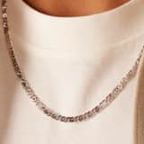 Gerecycled zilveren ketting gourmetschakel voor heren