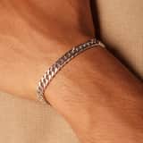 Gerecycled zilveren armband gourmetschakel.  
