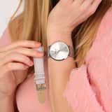 Donna Mae Cadeau Set Dames Horloge Zilverkleurig met gratis horlogeband