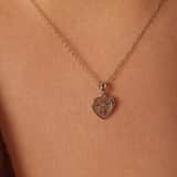 Zilveren ketting&hanger hart levensboom voor dames
