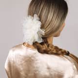 Plated haarclip bloemvorm met imitatieparels voor dames