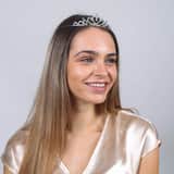Plated diadeem hartvorm met strass voor dames