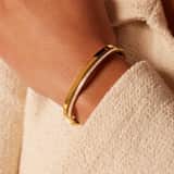 Gerecycleerd stainless steel armband bangle gold wit kristal