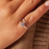 Zilveren dubbele ring met zirkonia