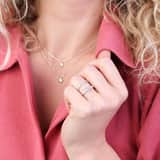 Zilveren dubbele ring met zirkonia