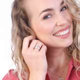 Zilveren dubbele ring met zirkonia