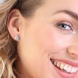 Ohrringe, 925 Silber, Knoten mit Zirkonia