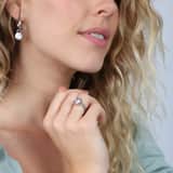 Colours by Kate stainless steel oorringen met witte zirkonia voor dames