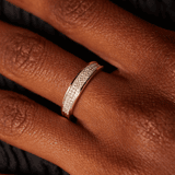 14 Karaat geelgouden ring met 75 diamanten 0,20ct