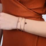 Stainless steel roséplated roseplated met kristal voor dames