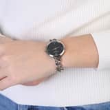 Donna Mae Armbanduhr mit Gourmetglied-Armband aus Edelstahl