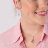 Zilveren roséplated sieradenset met rose kristal voor dames