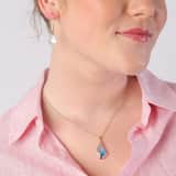 Zilveren ketting&hanger kristal AB