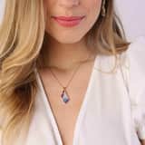 Zilveren goldplated ketting met hanger gold kristal voor dames
