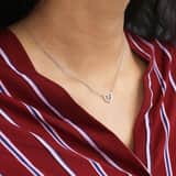 Zilveren ketting met hanger hart zirkonia