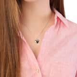 Zilveren ketting&hanger medaillon hart zirkonia