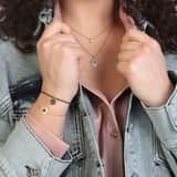 Zilveren goldplated naamketting Romeinse krans voor dames