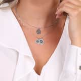 Kette & Anhänger, 925 Silber, oval