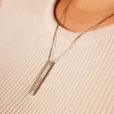Kette, 925 Silber, 3D, Steg, schwarze Gravur