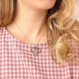 Zilveren naamketting sierhart voor dames