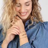 Stainless steel goldplated naamarmband voor dames