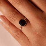 Ring aus 925 Silber, Edelstein schwarzer Onyx