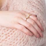 Zilveren goldplated ring met maansteen voor dames