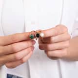 Ring aus 925 Silber, Gold, Edelstein Malachit