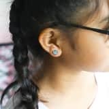 Little Miss Fabulous stainless steel kinderoorbellen hart aqua bohemica kristal
