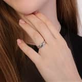 9 karaat witte ring bewerkt