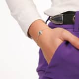 Silberfarbenes Byoux-Armband mit Rauten-Anhänger