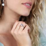 Stainless steel ring met zirkonia 8mm