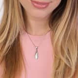 Kette & Anhänger, 925 Silber, matt/glänzend, mit Zirkonia