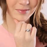Ring, 925 Silber, Gravur, Zirkonia
