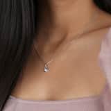 Zilveren ketting met hanger fantasie met zirkonia voor dames