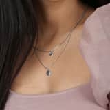 Gerecycled zilveren dubbele ketting met discs