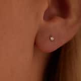 Ohrstecker, 375 Gold, mit Zirkonia, 2 mm
