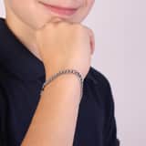 Gerecycleerd zilveren armband gourmetschakel.
