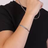 Plattenarmband, 925 Silber, Gourmetglied