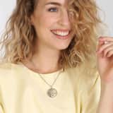 Stainless steel naamketting levensboom 3namen voor dames
