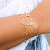 Armband mit Anhänger, 925 Silber, vergoldet, Key